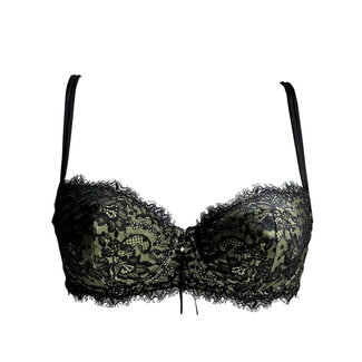 AMBRA Dessous Brigitte Balconette BH dunkelgrün 0252