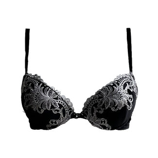 AMBRA AMBRA Dessous BHs Platinum Royale Öl-Push-BH schwarz/silber 0636