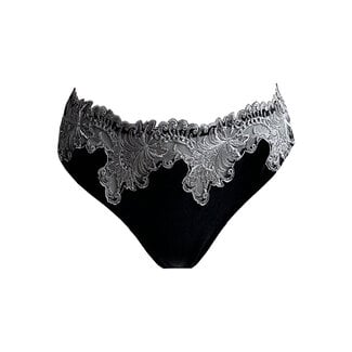 AMBRA lingerie AMBRA Dessous Slips Platinum Royale String schwarz/silber 1630