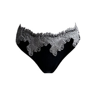 AMBRA Lingerie Slips Platinum Royale String  zwart/zilver 1630