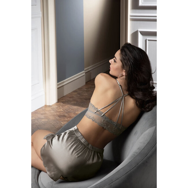 Lise Charmel Lingerie Source Beauté Short satin silk gray/taupe embroidery ALH0172