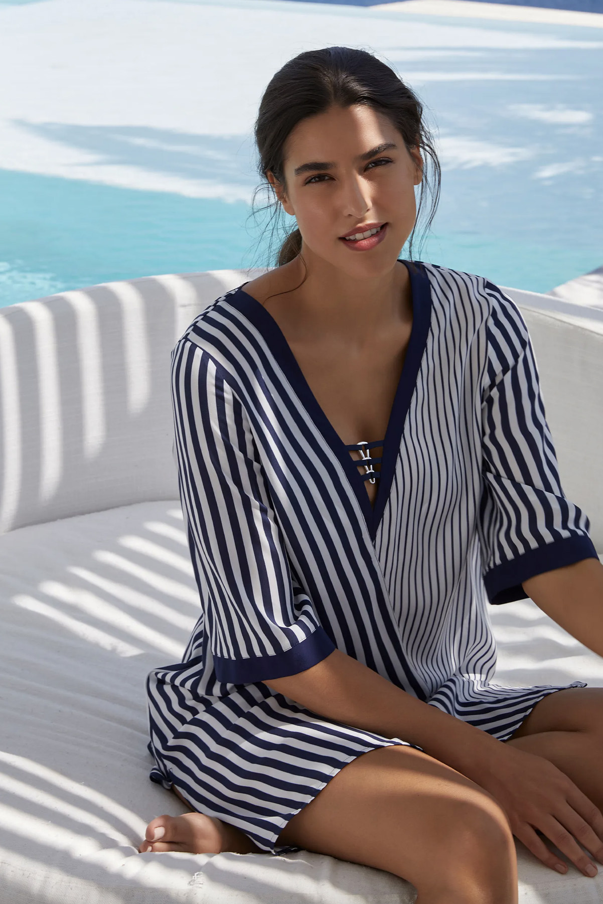 Lise Charmel Beachwear Rayure en Ligne Tuniek blauw wit ASB4485