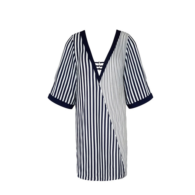 Lise Charmel Beachwear Rayure en Ligne Tunic blue white ASB4485