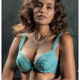 AMBRA Dessous ROMA Öl  Push-up BH Blau 0348