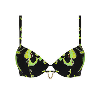 Lise Charmel Lise Charmel FLEURS DE NUIT Push-up Bikini Top zwart groen ABB8588