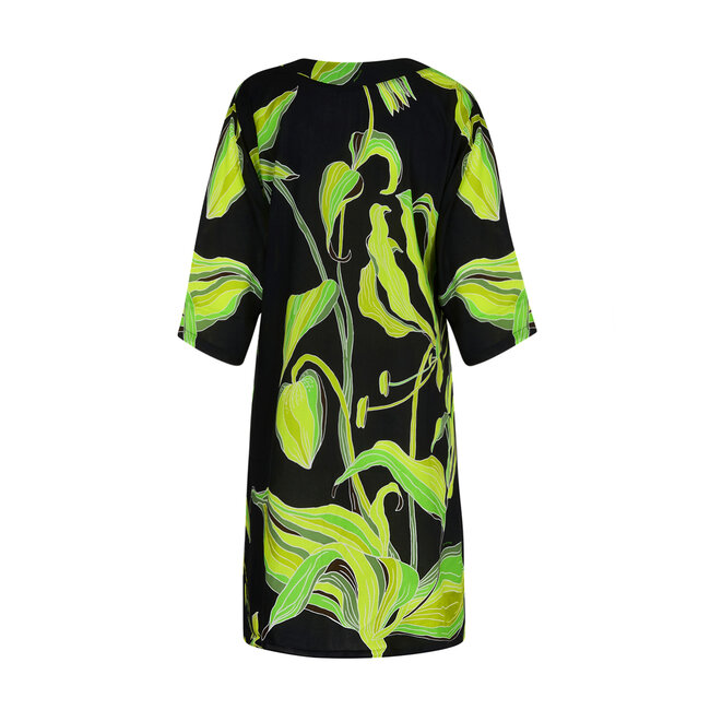 Lise Charmel Fleurs de Nuits Overhemdjurk  zwart/ groen bloemen ASB4488