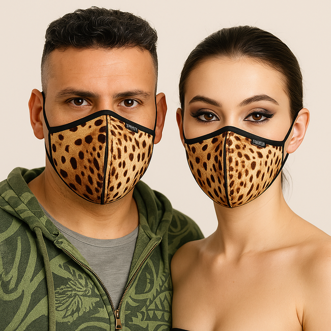 Eros Veneziani – Trendy roze tijgerprint mondkapje voor dames en heren