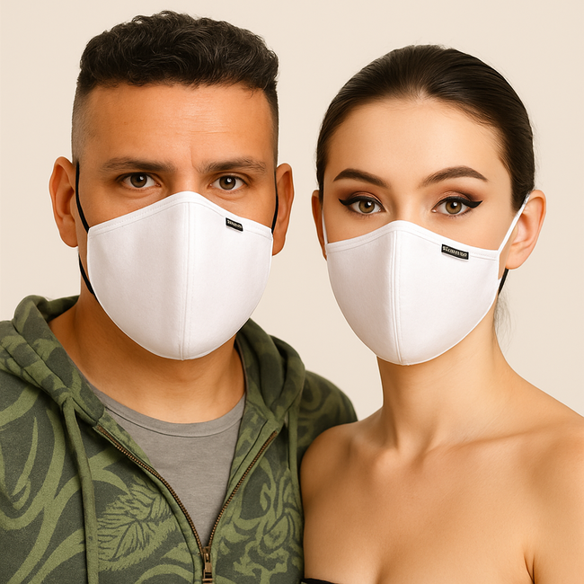 Aantrekkelijk designer mondkapje van Eros Veneziani – Stijl & Luxe