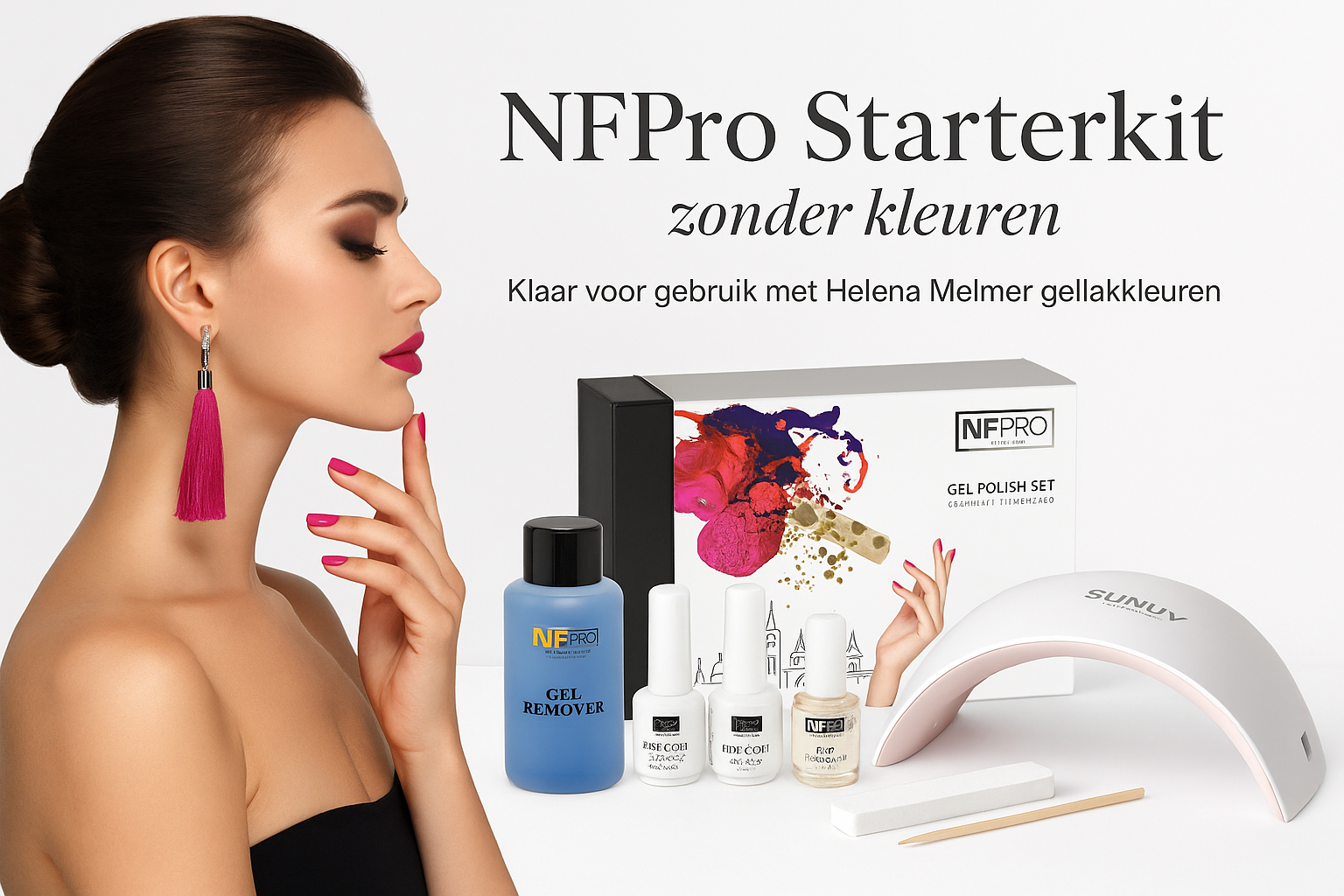 NFPro Starter Kit - Luxe basisset voor gelnagels met LED-lamp afbeelding