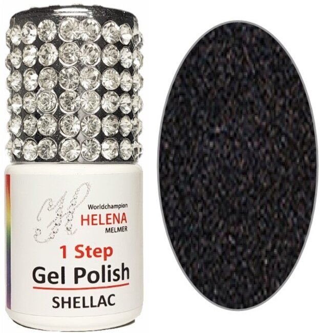 Helena Melmer Gel Varnish 72 - Black with Gray Textured Details