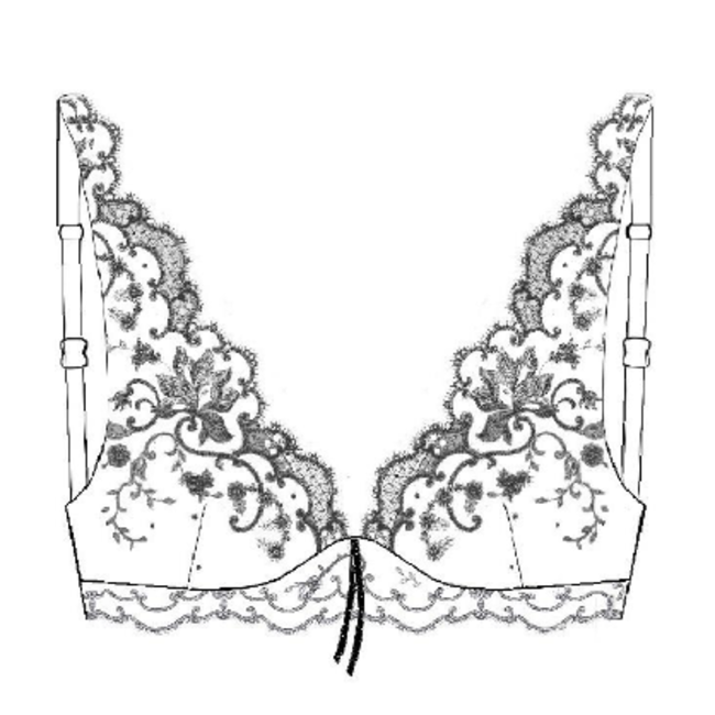 AMBRA lingerie ROMA Balconette Bralette BH zwart 0345