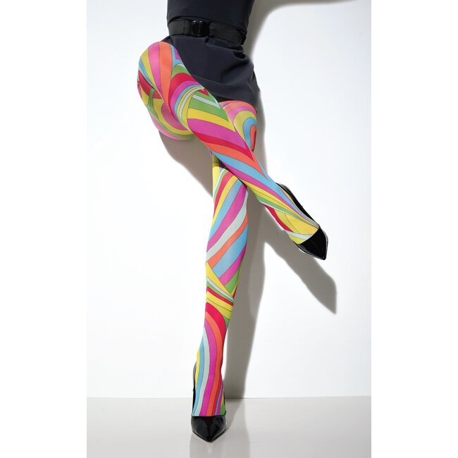 Panty Tracy  (Kleur A) – Veelkleurige swirl-print in warme tinten