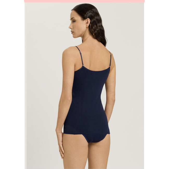 HANRO Ladies Cotton Seamless Tank top  Deep Navy 071601