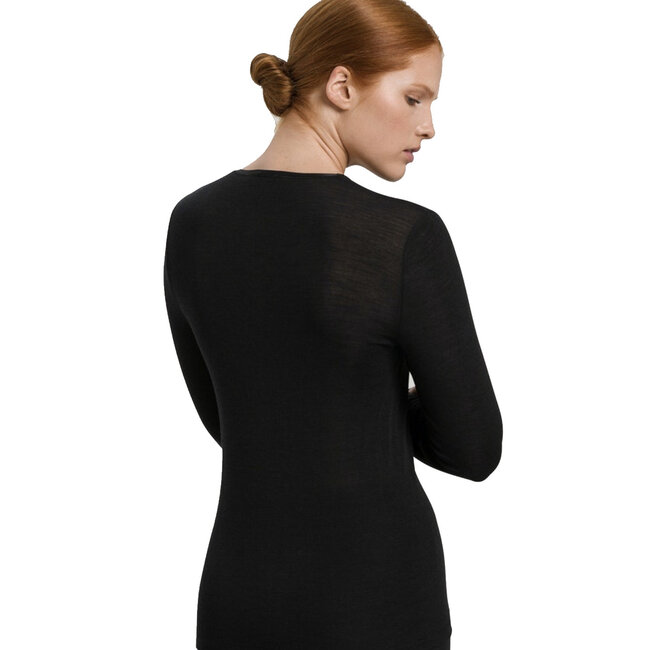 Hanro Damen ski unterwasche Wolle & Seide R/h L/Ä shirt zwart 071409