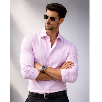 Enrico Monti  Monti pink semi-spread shirt “Daria”