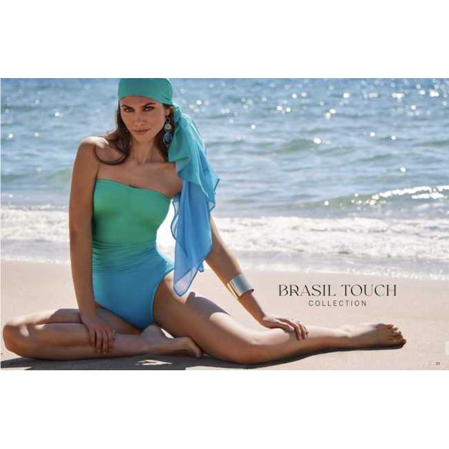 Roidal pareo Venus – solid green beach wrap with elegance