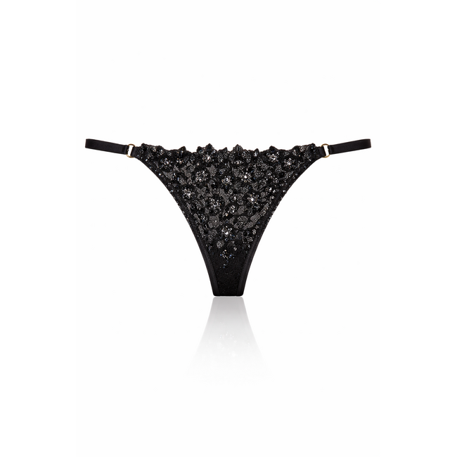 AMBRA LUXURY BIJOUX Tanga 1755 SW – Schwarz mit Swarovski