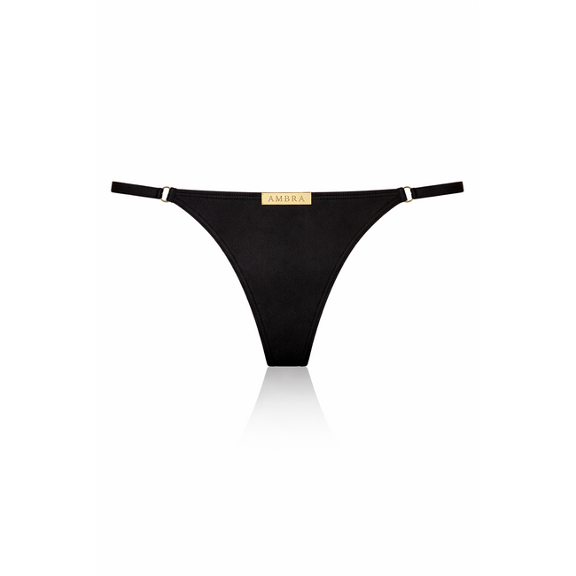 AMBRA LUXURY BIJOUX Tanga 1755 SW – Black with Swarovski