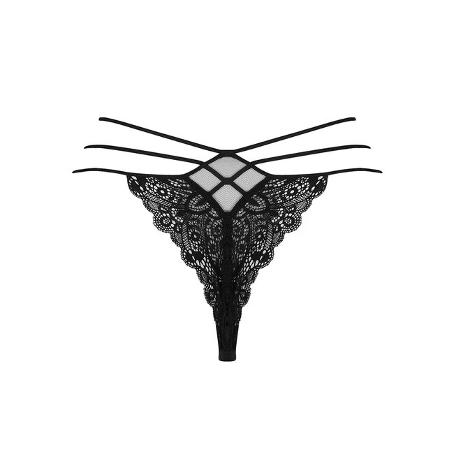 Sexy String mit Spitze und Satinbändern – Niedrige Taille