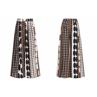  Roidal Roidal trousers Yania – wide-leg pants in black/brown print