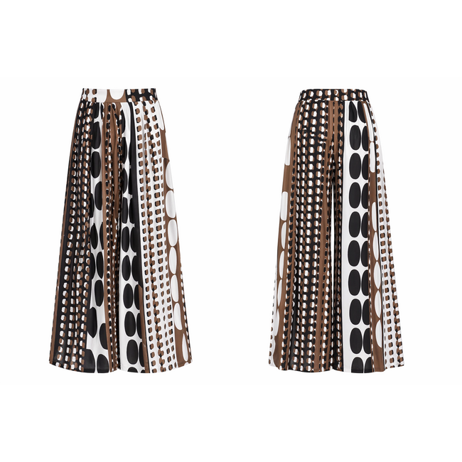 Roidal Roidal Palazzo pantalon Yania | Luxe strandbroek met dessin