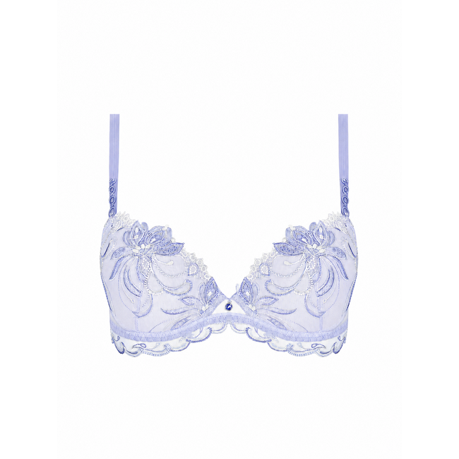 Luxury push-up bra with embroidery and strass detail