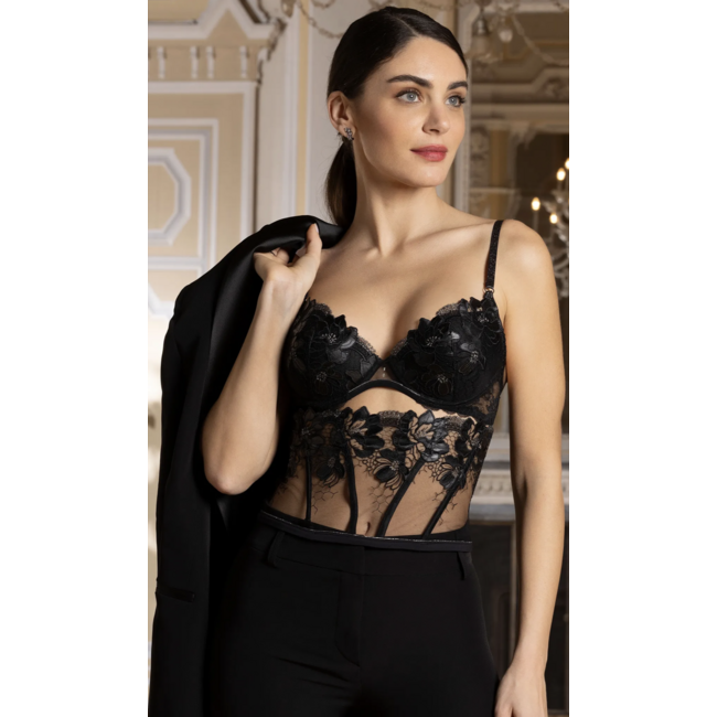 Lise Charmel Cuir Galbe Waistband Black/Silver ACM4805