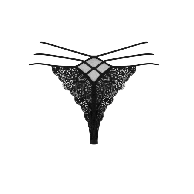 Lise Charmel Cuir Sexy Couture Mini-String  Schwarz/Silber ACM0905