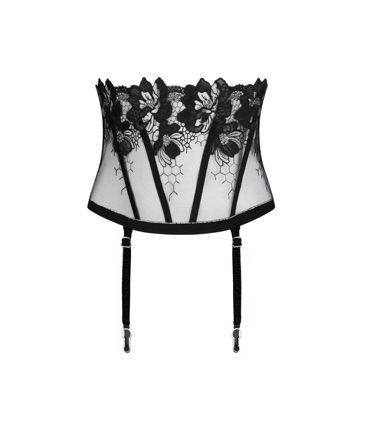 Lise Charmel Cuir Galbe Tailleband Zwart/Zilver | Italian Design