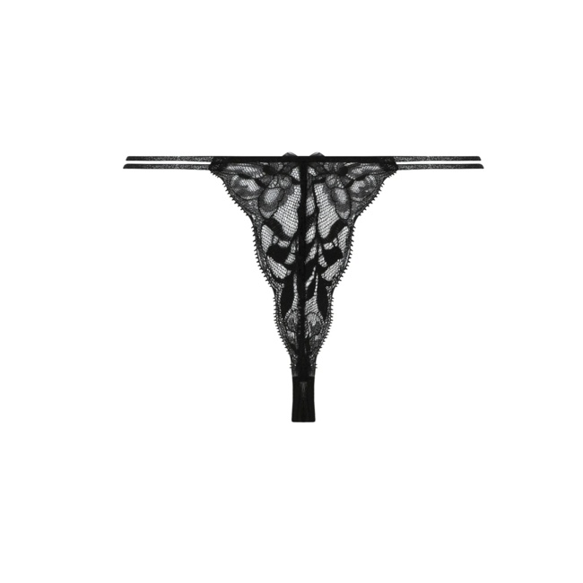 Lise Charmel Cuir Sexy Couture Mini Thong  Black/Silver ACM0905