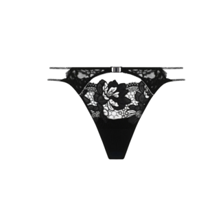 Lise Charmel Lise Charmel Cuir Sexy Couture Mini Thong  Black/Silver ACM0905