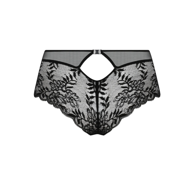 Lise Charmel Cuir Culotte Sexy  Shorty Black /Silver ACM0405