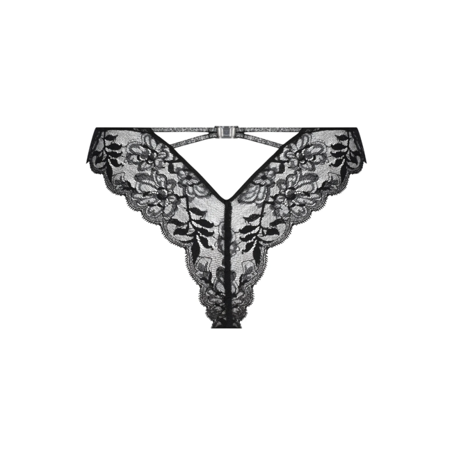 Lise Charmel Cuir Sexy Couture Thong  Black/SilverACM0005