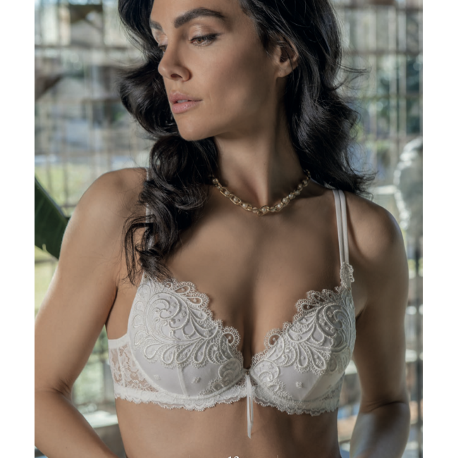AMBRA Lingerie Villa d'Este Oil Push-up-BH Elfenbein 0556