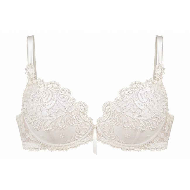 AMBRA Villa d'Este Push-up Classic BH Elfenbein mit ausnehmb. Polstern