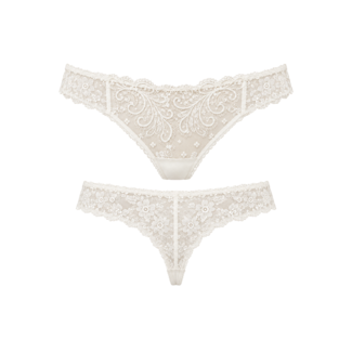 AMBRA AMBRA Villa d'Este Tanga 1555  Elfenbein | Italienische Dessous
