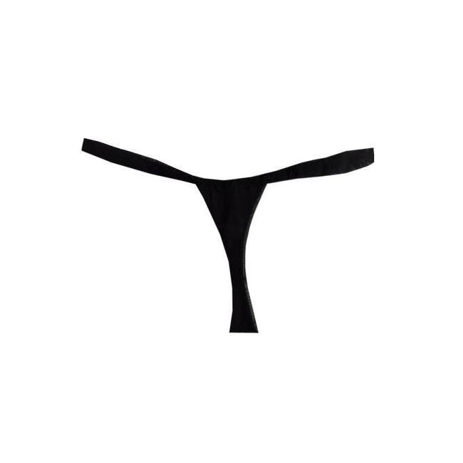 AMBRA Lingerie slips Laser Flowers Tanga Zwart 1665