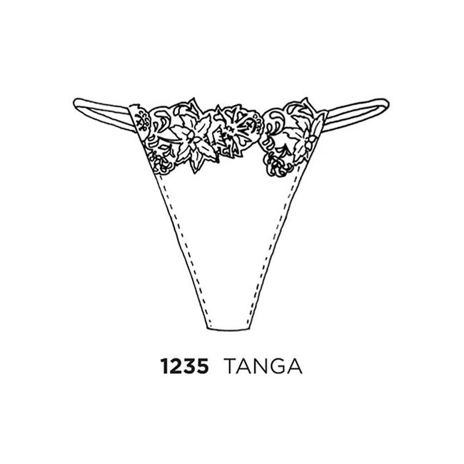 AMBRA Platinum Tanga 1235 Schwarz & Elfenbein | Luxus Damen Slips