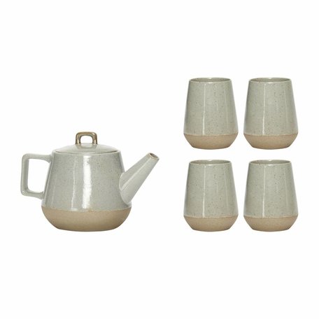 Theepot met 4 kopjes
