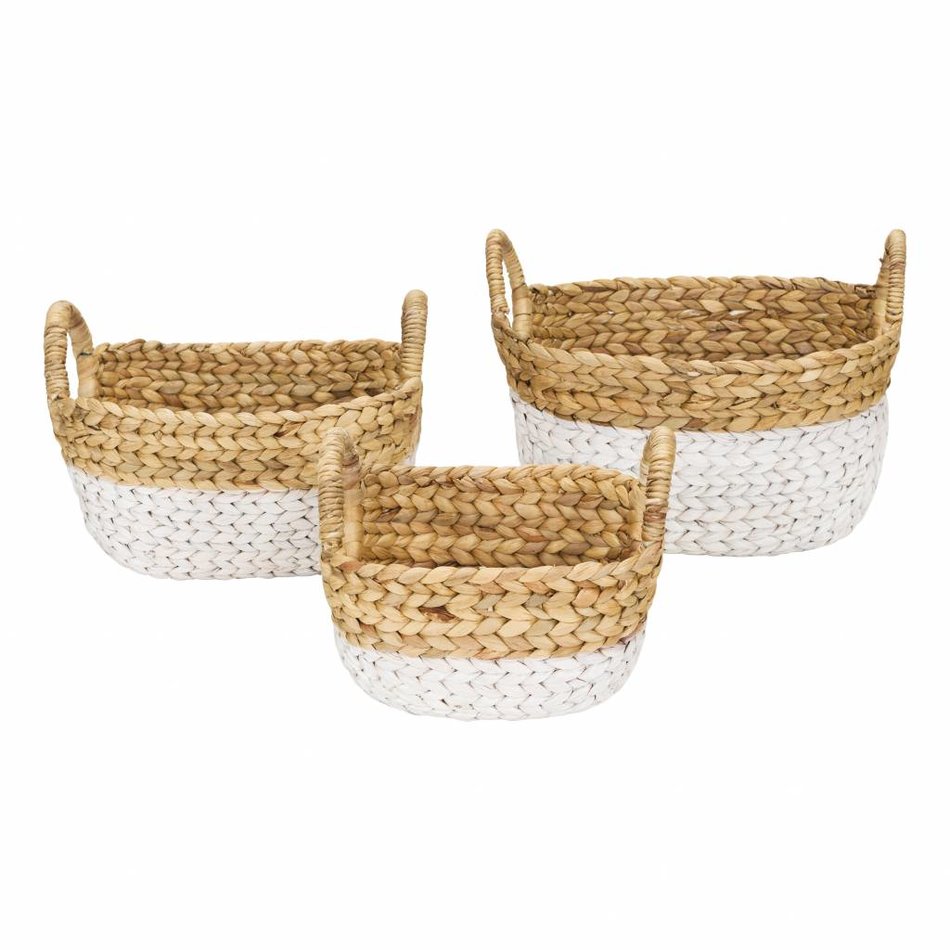 Set van drie manden Hyacint white