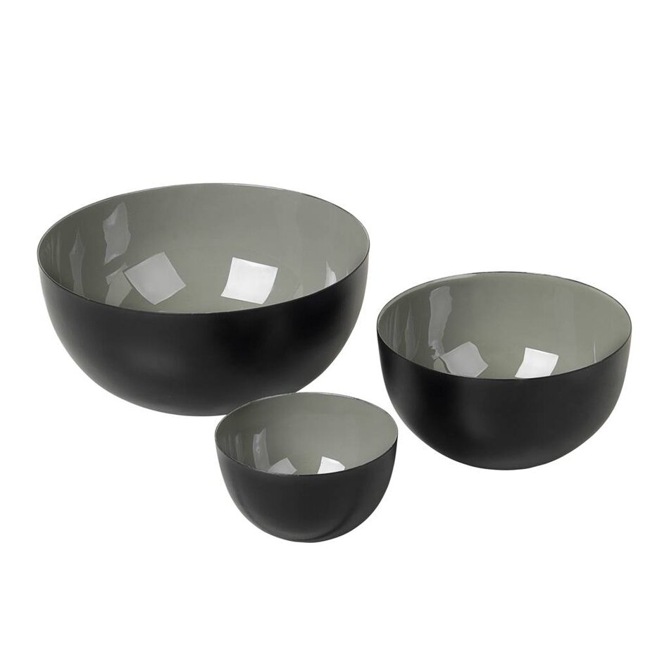 Schaaltjes 'Dean' black/rock ridge (set van 3)