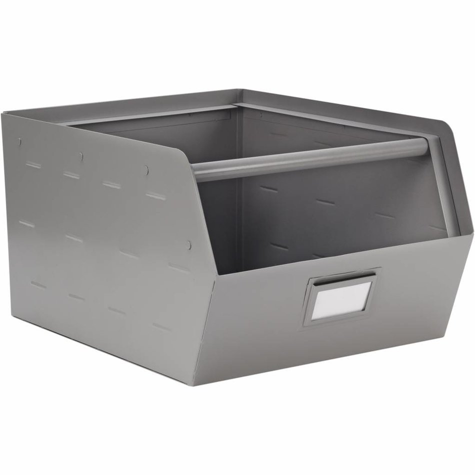 Metalen opbergbak zilver