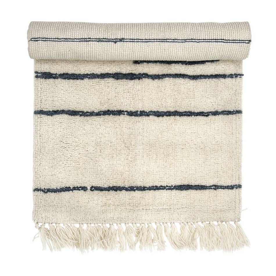 Wollen vloerkleed met strepen