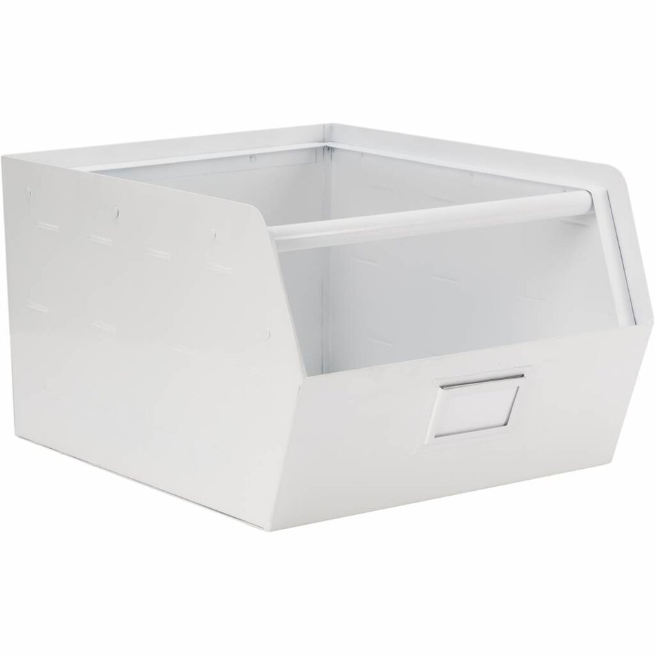 Metalen opbergbak wit