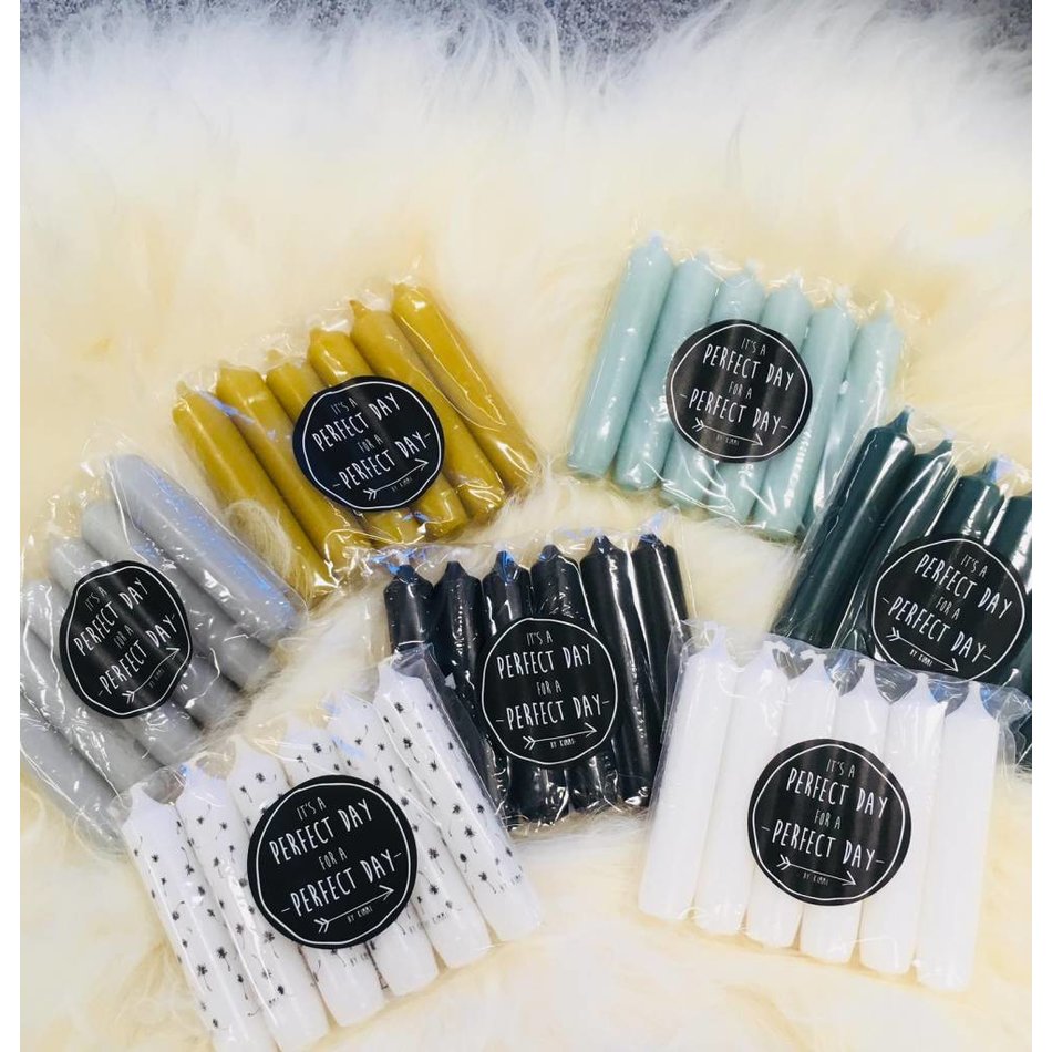 Korte dinerkaarsen By Kimmy, cool grey