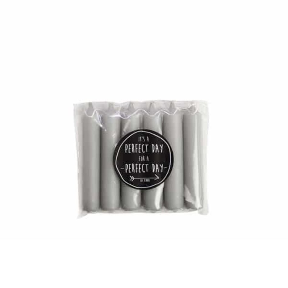 Korte dinerkaarsen By Kimmy, cool grey