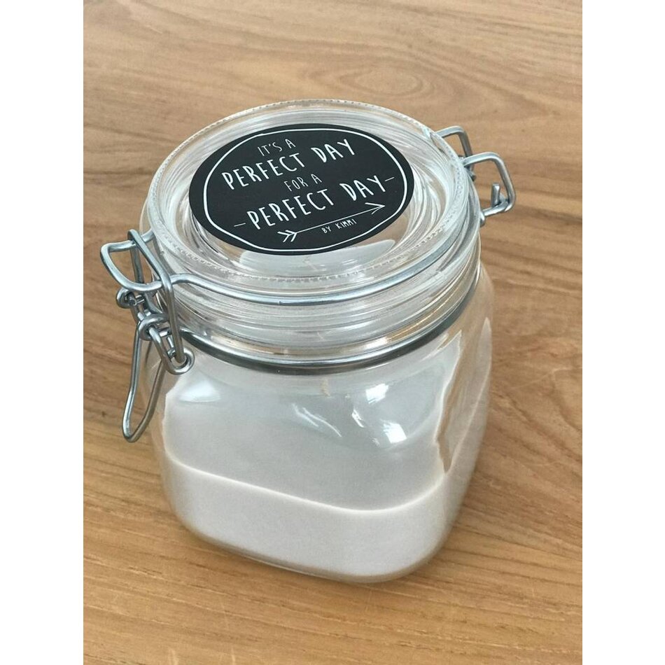 Kaars weckpot linnen