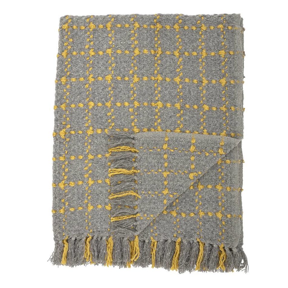 Grijs en geel acryl plaid