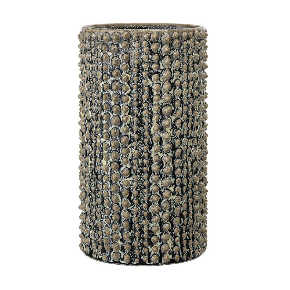 Groen-bruine vaas van keramiek