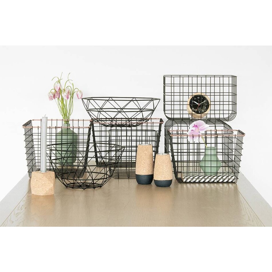 Fruitschaal Diamond Cut hoog (zwart)